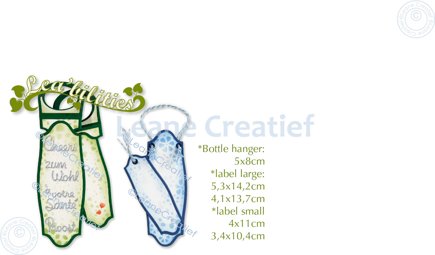 45.6739 Metal Die Leane Creatief - Label & Bottle hanger