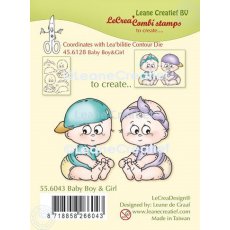 55.6043 Leane Creatief Acrylic Stamp - Baby Boy and Girl