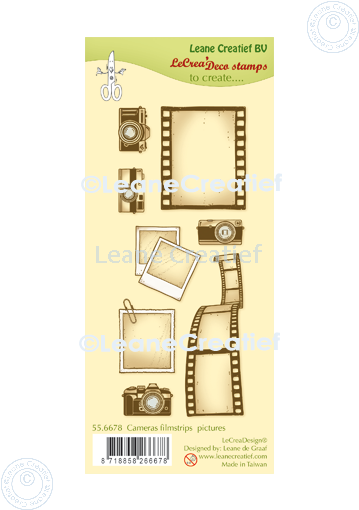 55.6678 Leane Creatief Acrylic Stamp - Cameras, filmstrips & pictures