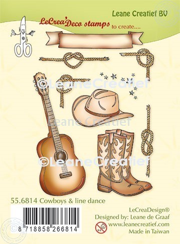 55.6814 Leane Creatief Acrylic Stamp - Cowboys & Line dance