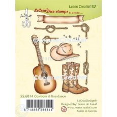 55.6814 Leane Creatief Acrylic Stamp - Cowboys & Line dance
