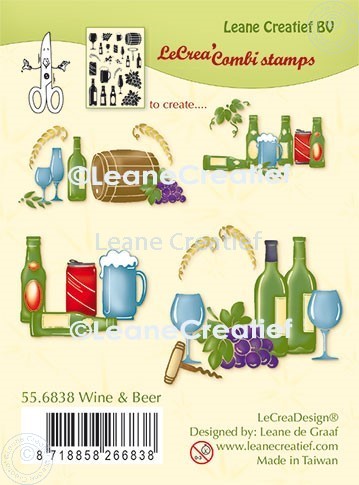 55.6838 Leane Creatief Acrylic Stamp - Wine and Beer