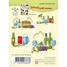 55.6838 Leane Creatief Acrylic Stamp - Wine and Beer