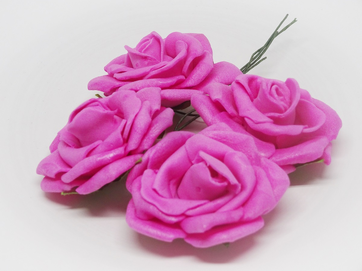CKF-L-003 Foam Roses dark pink 4cm/4pcs
