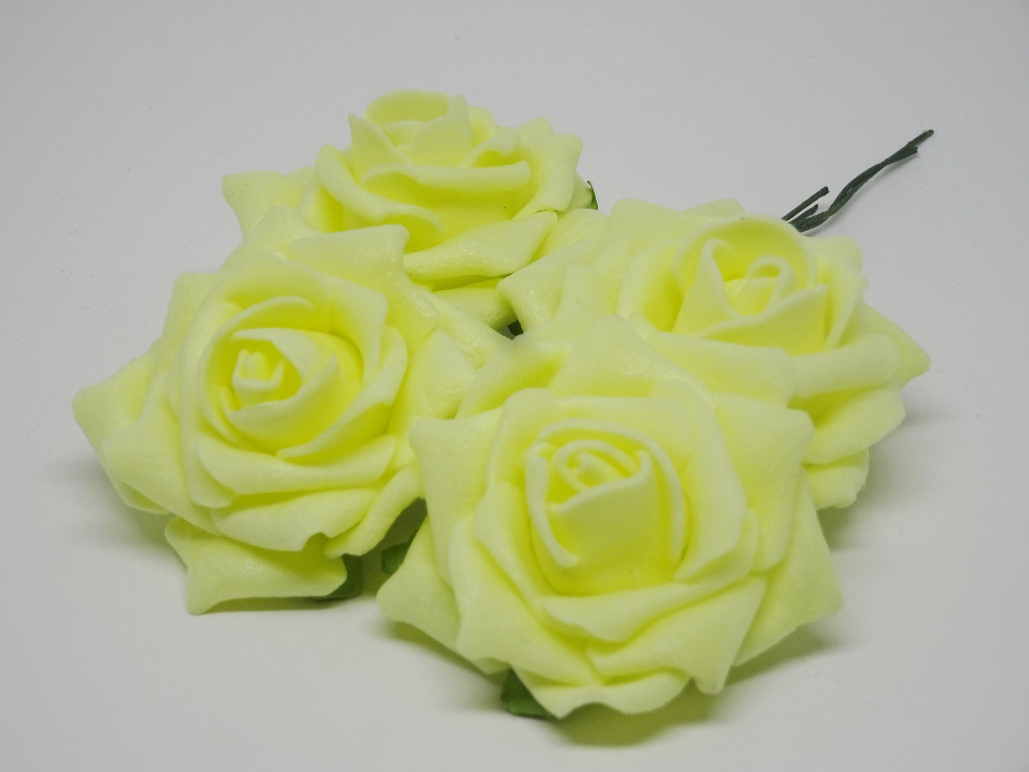 CKF-L-009 Foam Roses yellow 4cm/4pcs -