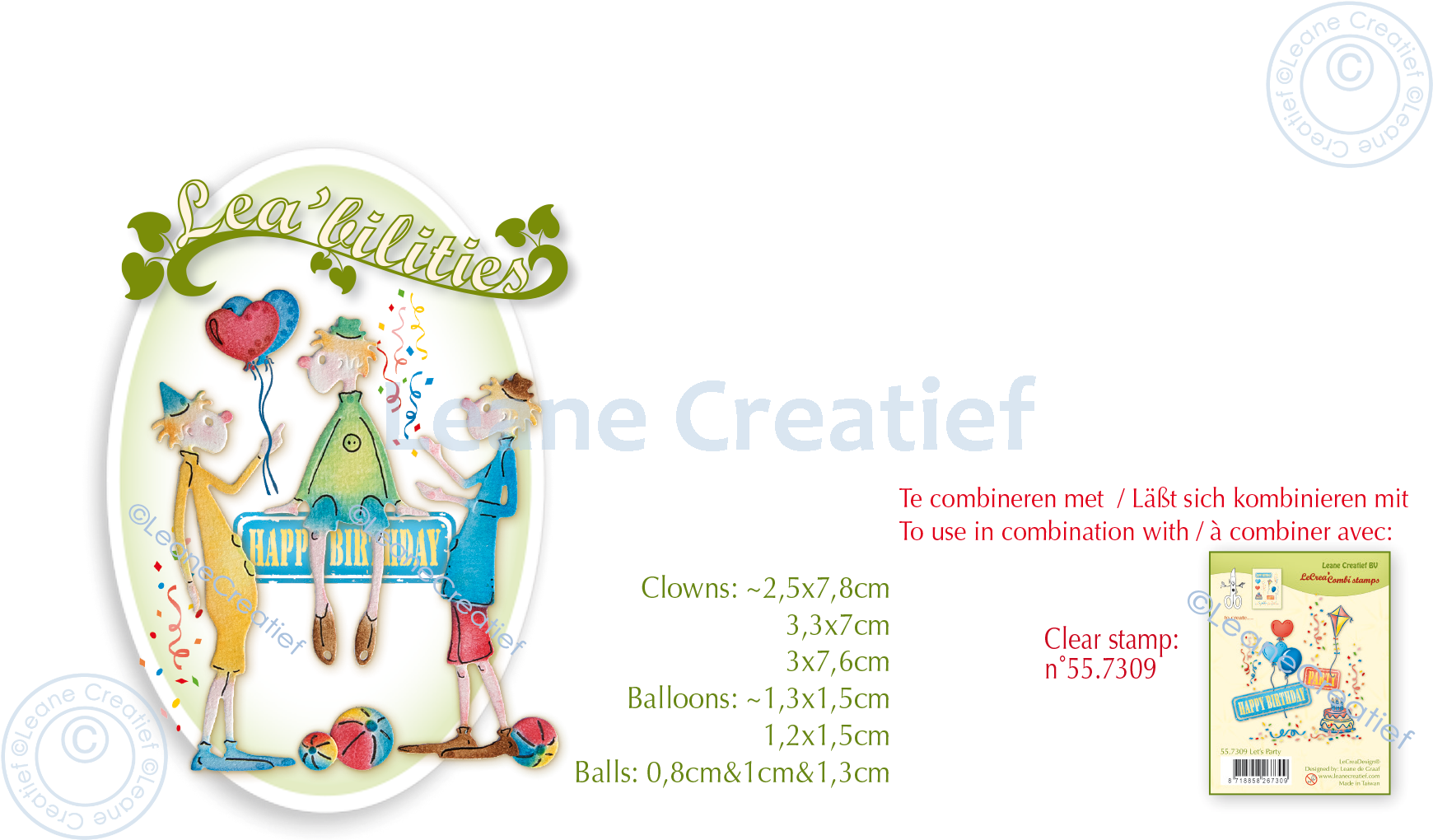 45.7224 Metal Die Leane Creatief - Clowns