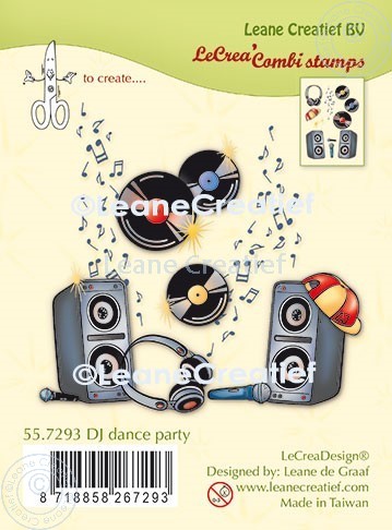 55.7293 Leane Creatief Acrylic Stamp - DJ dance party