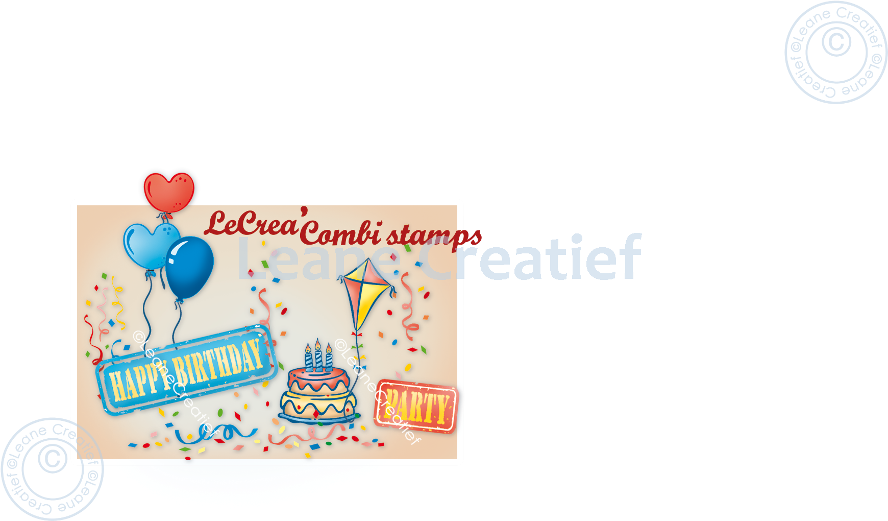 55.7309 Leane Creatief Acrylic Stamp - Let's party