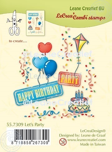 55.7309 Leane Creatief Acrylic Stamp - Let's party
