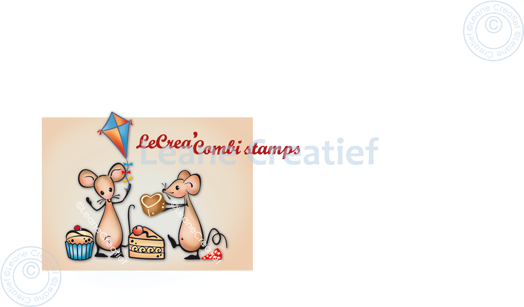 55.7316 Leane Creatief Acrylic Stamp - Mice party