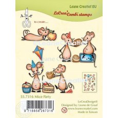 55.7316 Leane Creatief Acrylic Stamp - Mice party