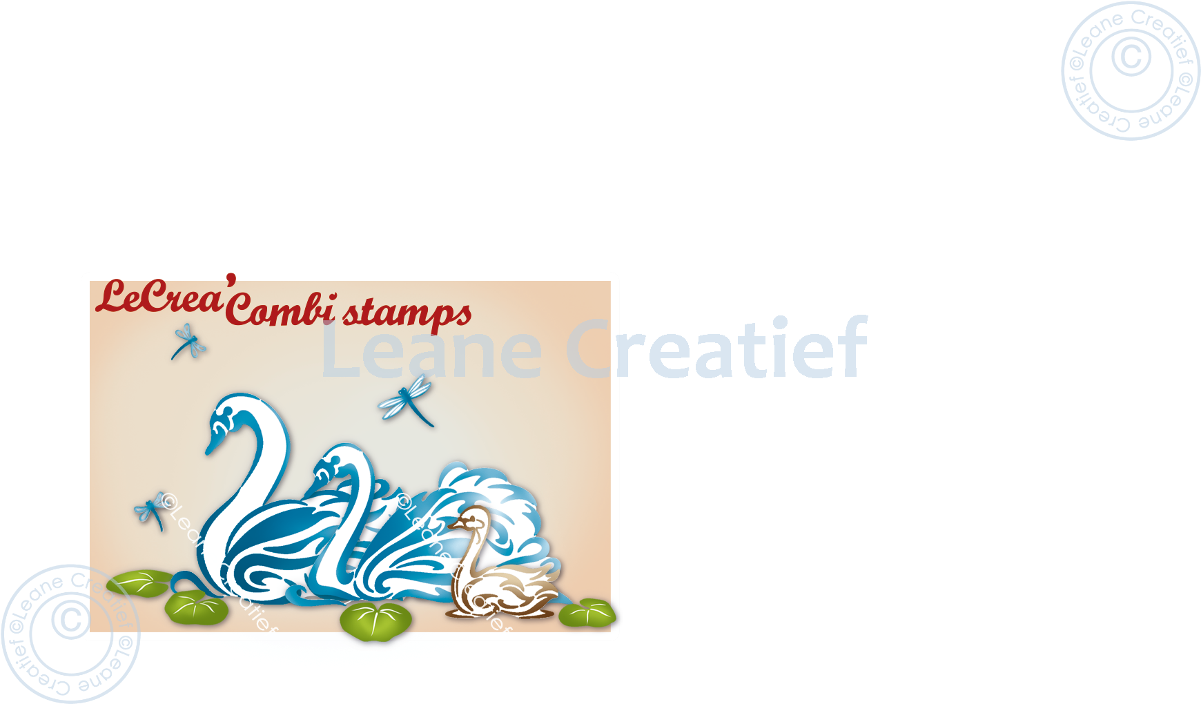 55.7323 Leane Creatief Acrylic Stamp - Swan family