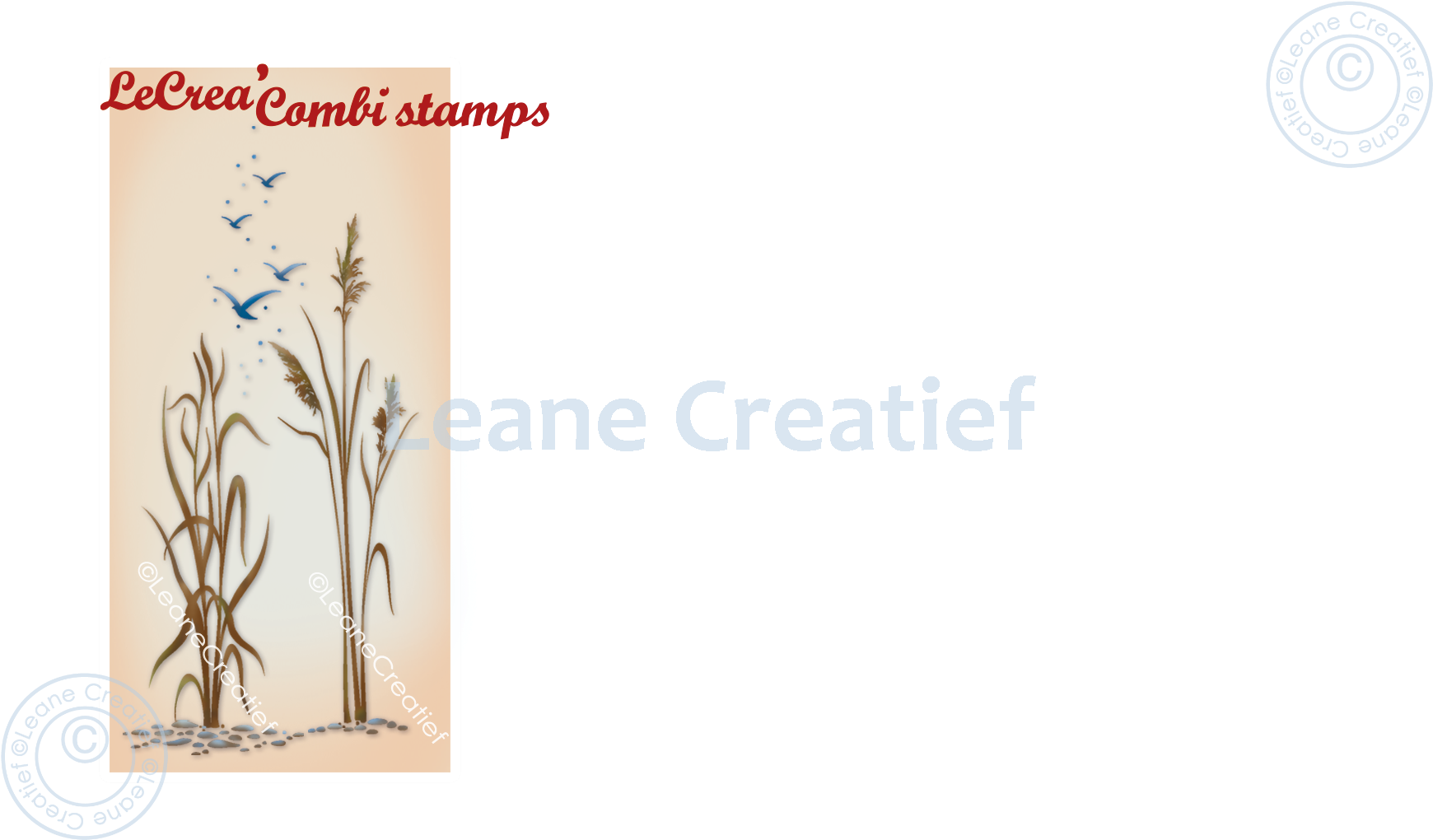 55.7330 Leane Creatief Acrylic Stamp - Waterside & reed