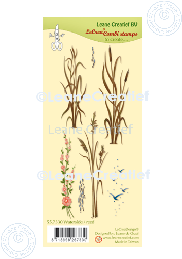 55.7330 Leane Creatief Acrylic Stamp - Waterside & reed