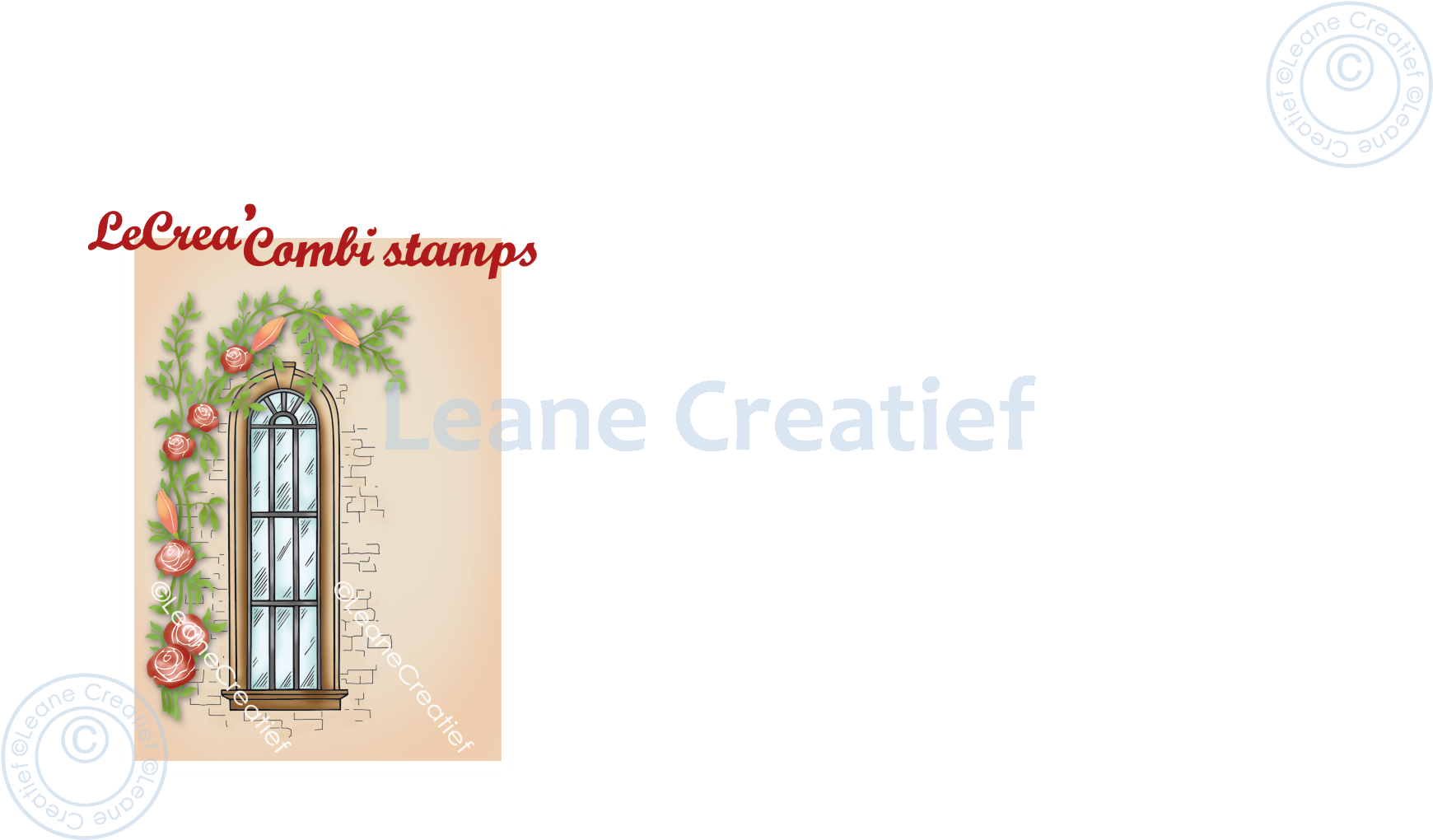 55.7347 Leane Creatief Acrylic Stamp - Window with climbing plant
