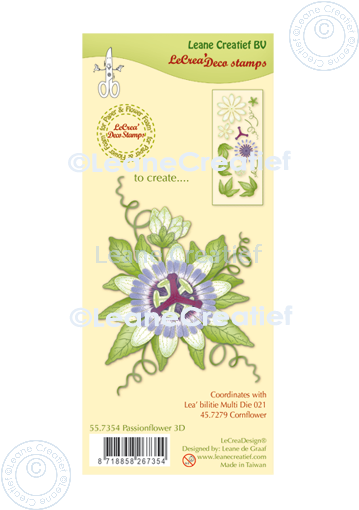 55.7354 Leane Creatief Acrylic Stamp - Passion Flower 3D