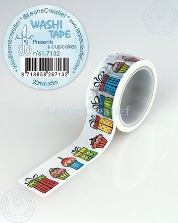 61.7132 Washi tape Present & cupcakes 20mm x 5m