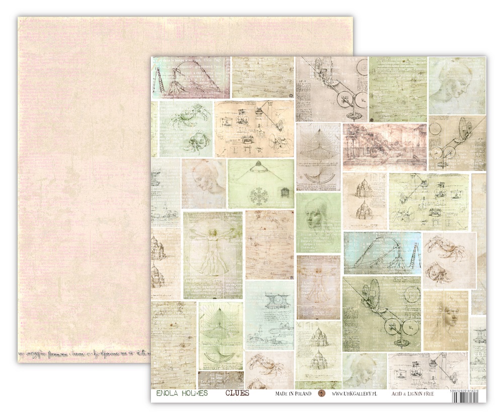 UHK-EH-C Enola Holmes - CLUES - DOUBLE-SIDED PAPER SET 30.5 x 30.5 cm
