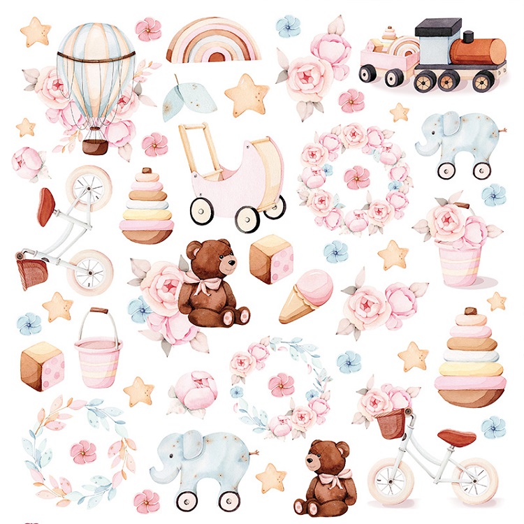 CP-BT08 One-sided paper-elements-Craft & You Design 30.5x30.5 BABY TOYS 08