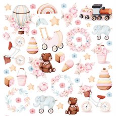 CP-BT08 One-sided paper-elements-Craft & You Design 30.5x30.5 BABY TOYS 08