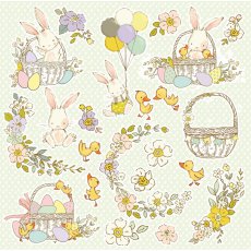 CP-HBU07 One-sided paper-elements-Craft & You Design 30.5x30.5 HOPPING BUNNIES 07