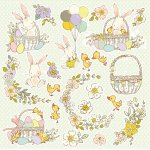 CP-HBU07 One-sided paper-elements-Craft & You Design 30.5x30.5 HOPPING BUNNIES 07