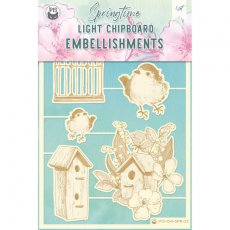 P13-CHI-SPR-03 Light chipboard embelishments Springtime 03 - 6psc