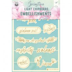 P13-CHI-SPR-05 Light chipboard embelishments Springtime 05 - 11psc