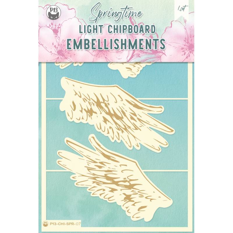 P13-CHI-SPR-07 Light chipboard embelishments Springtime 07 - 4psc
