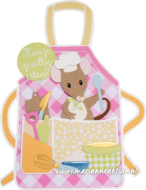 PS8085 Mask Marianne Design - Craft stencil - A5- APRON BY MARLEEN