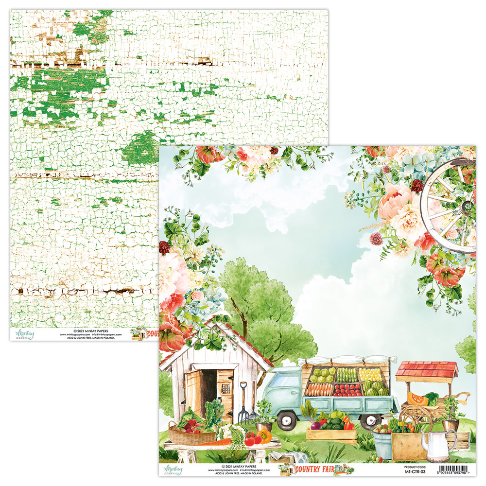 MT-CTR-03 COUNTRY FAIR 03 - MINTAY - double-sided paper 30.5x30.5cm