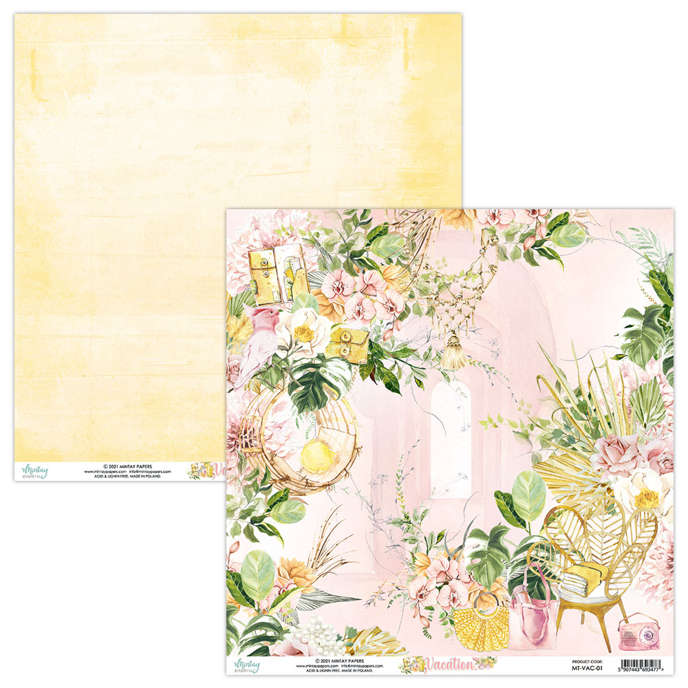 MT-VAC-01 VACATION 01 - MINTAY - double-sided paper 30.5x30.5cm