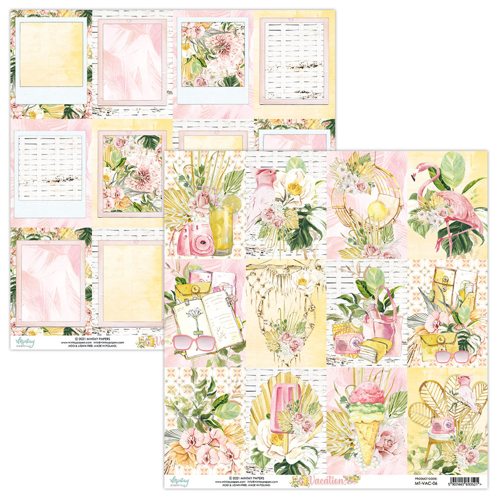 MT-VAC-06 VACATION 06 - MINTAY - double-sided paper 30.5x30.5cm