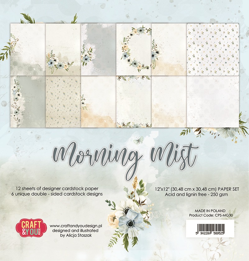 CPS-MM30 Paper set 30.5x30.5cm-Craft&You Design-MORNING MIST