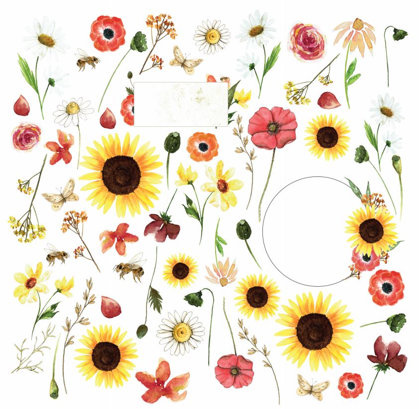 CP-BM07 One-sided paper-elements-Craft & You Design 30.5x30.5 BLOSSOM MEADOW 07