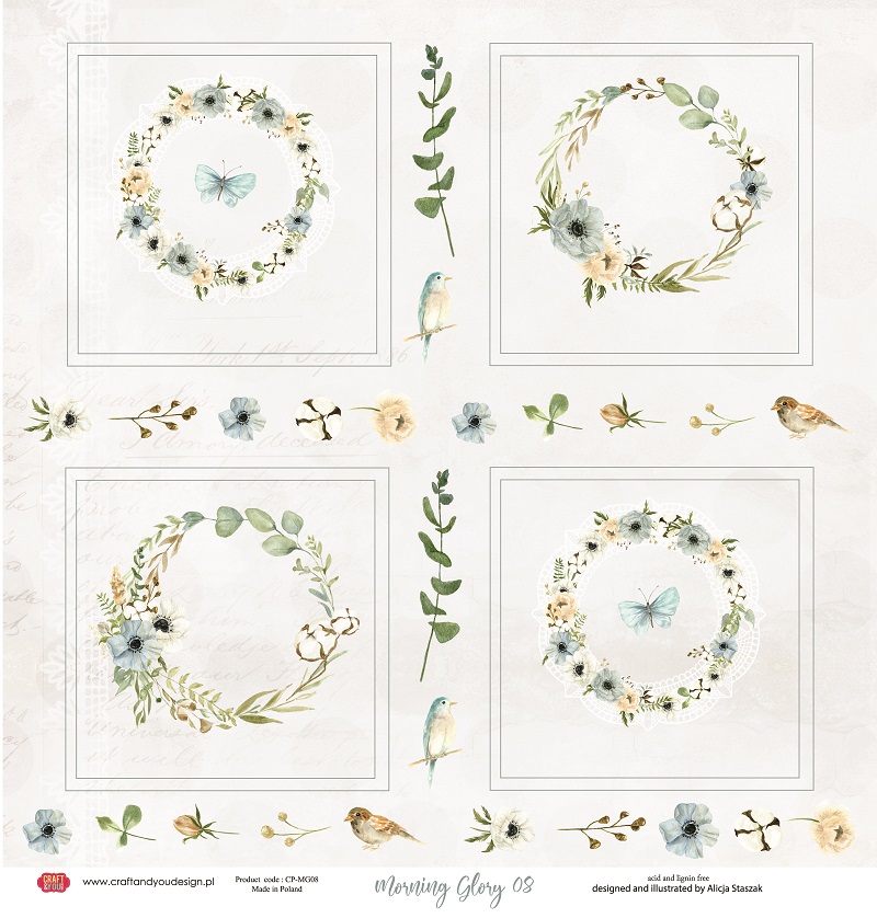 CP-MM08 One-sided paper-elements-Craft & You Design 30.5x30.5 MORNING MIST 08
