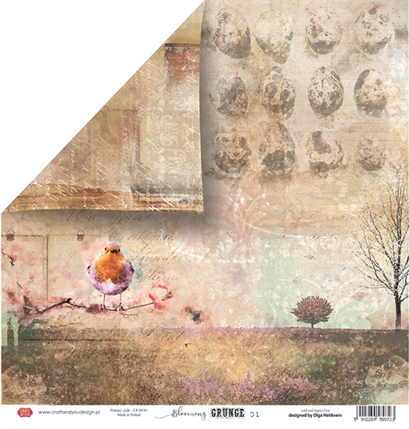CPS-BG30 Paper set 30.5x30.5cm-Craft&You Design-BLOOMING GRUNGE
