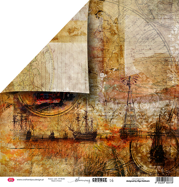 CP-BG06 Double-sided paper Craft & You Design 30.5x30.5 BLOOMING GRUNGE 06