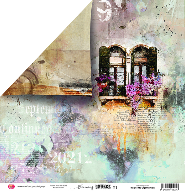CP-BG03 Double-sided paper Craft & You Design 30.5x30.5 BLOOMING GRUNGE 03