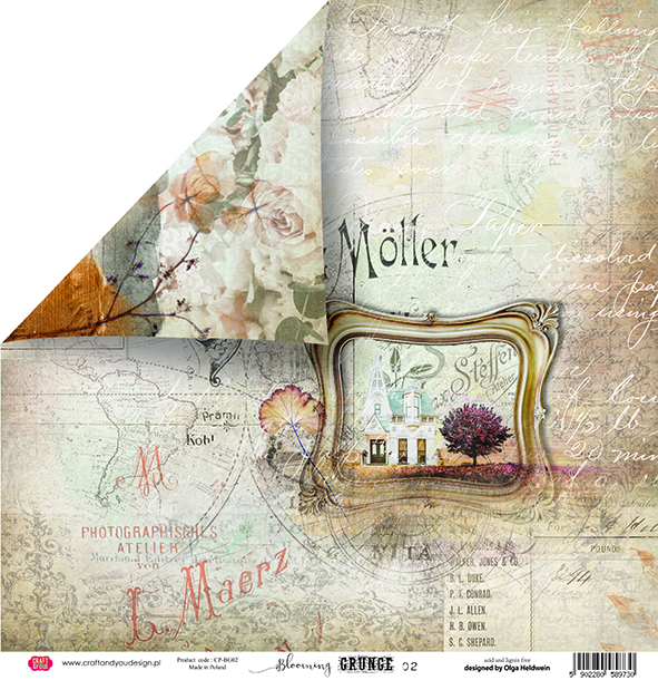 CPS-BG30 Paper set 30.5x30.5cm-Craft&You Design-BLOOMING GRUNGE