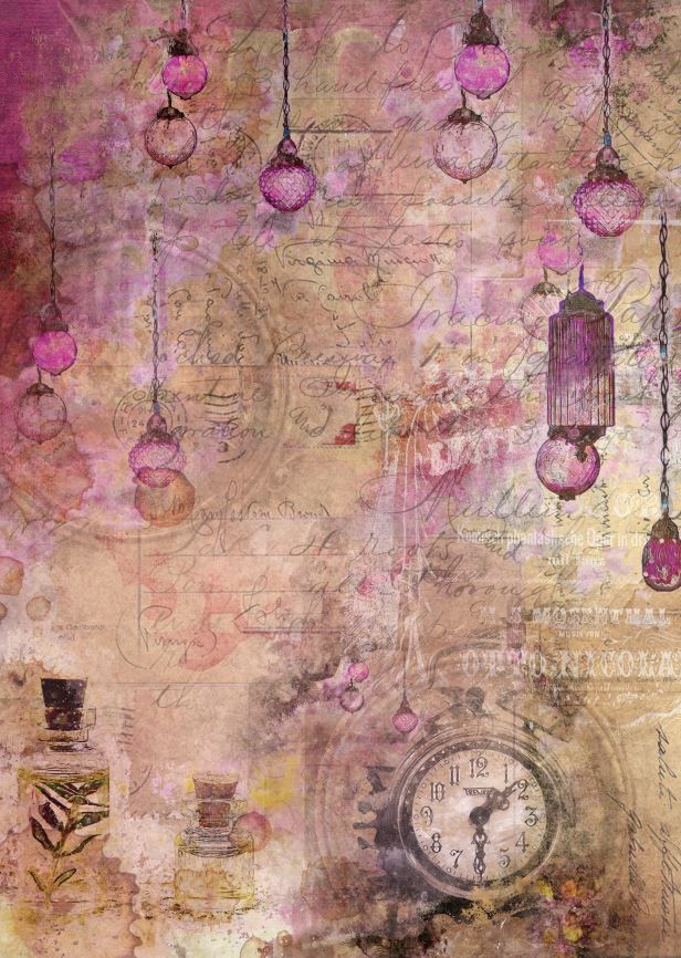 CR03-BG03 Rice paper -Craft & You Design A4 BLOOMING GRUNGE 03