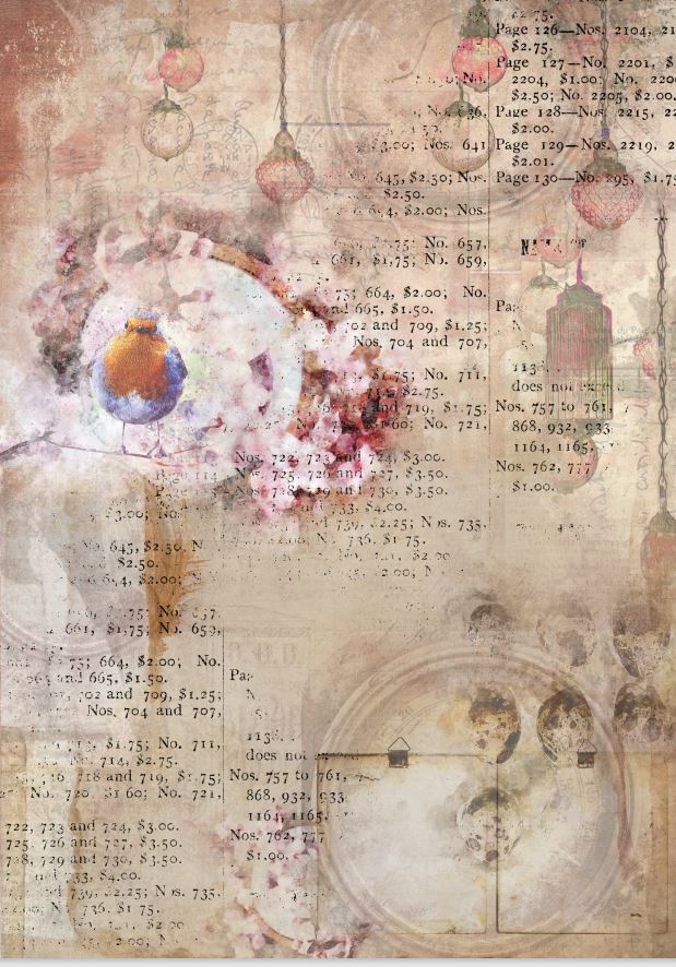 CR04-BG04 Rice paper -Craft & You Design A4 BLOOMING GRUNGE 04