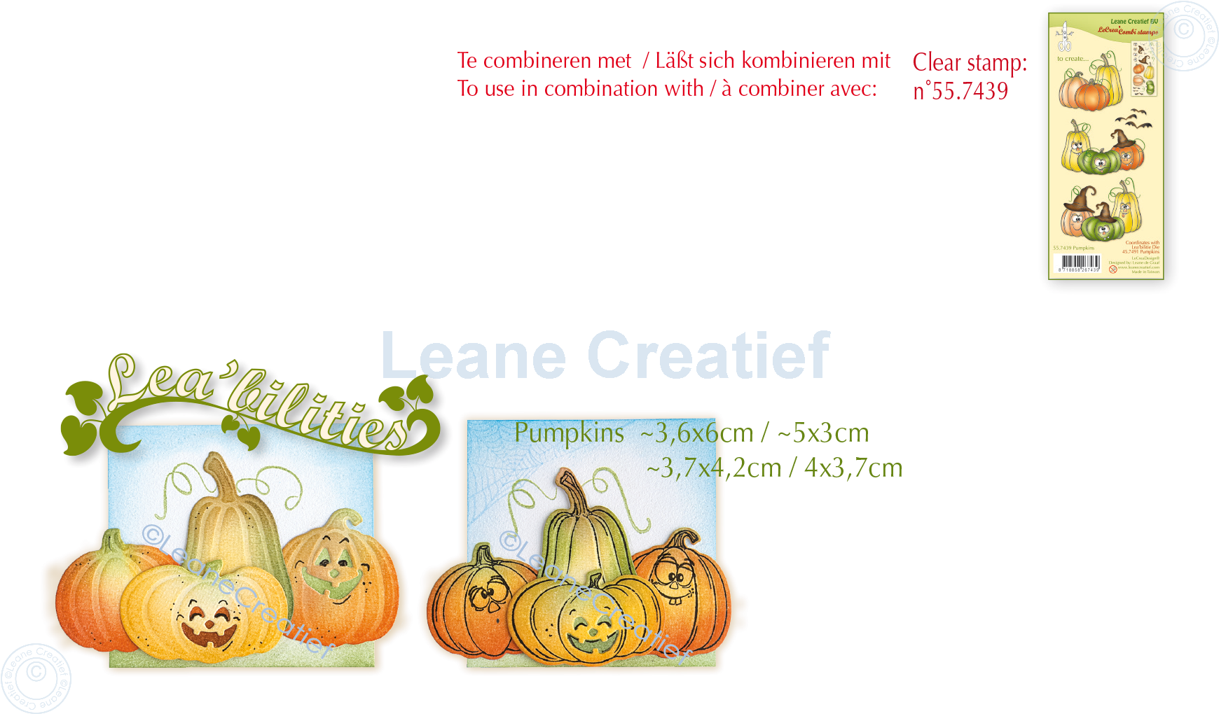 45.7491 Metal Die Leane Creatief - Lea’bilitie® Pumpkins cut and embossing die