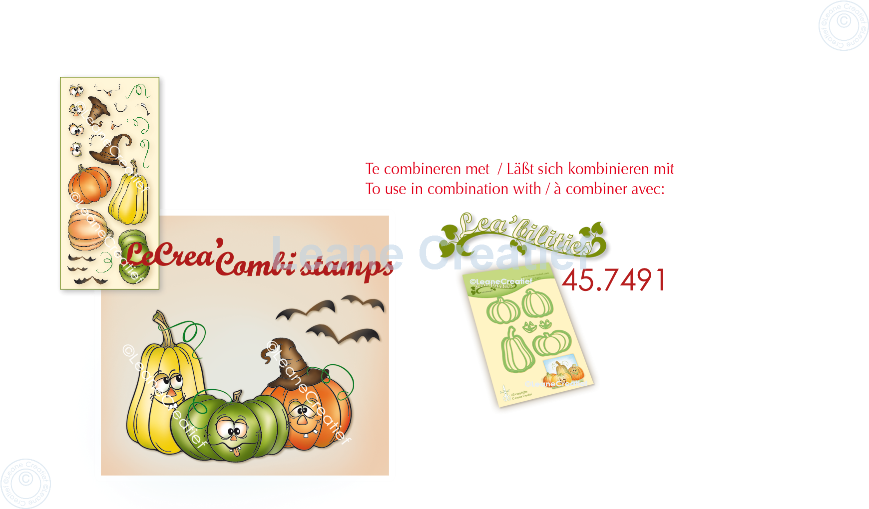 55.7439 Leane Creatief Acrylic Stamp - Pumpkins