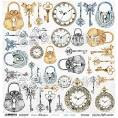 VG-14  Vintage Garden Locks & Clocks - Flowers ScrapAndMe
