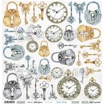 VG-14  Vintage Garden Locks & Clocks - Flowers ScrapAndMe