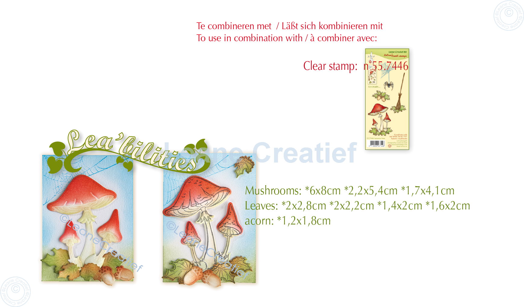45.7507 Metal Die Leane Creatief - Autumn - Mushrooms