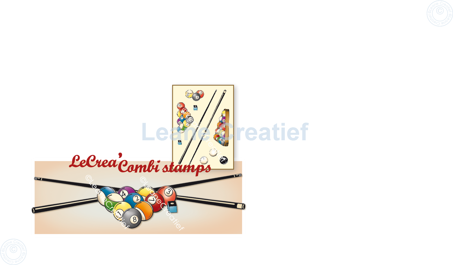 55.7415 Leane Creatief Acrylic Stamp - Billiards