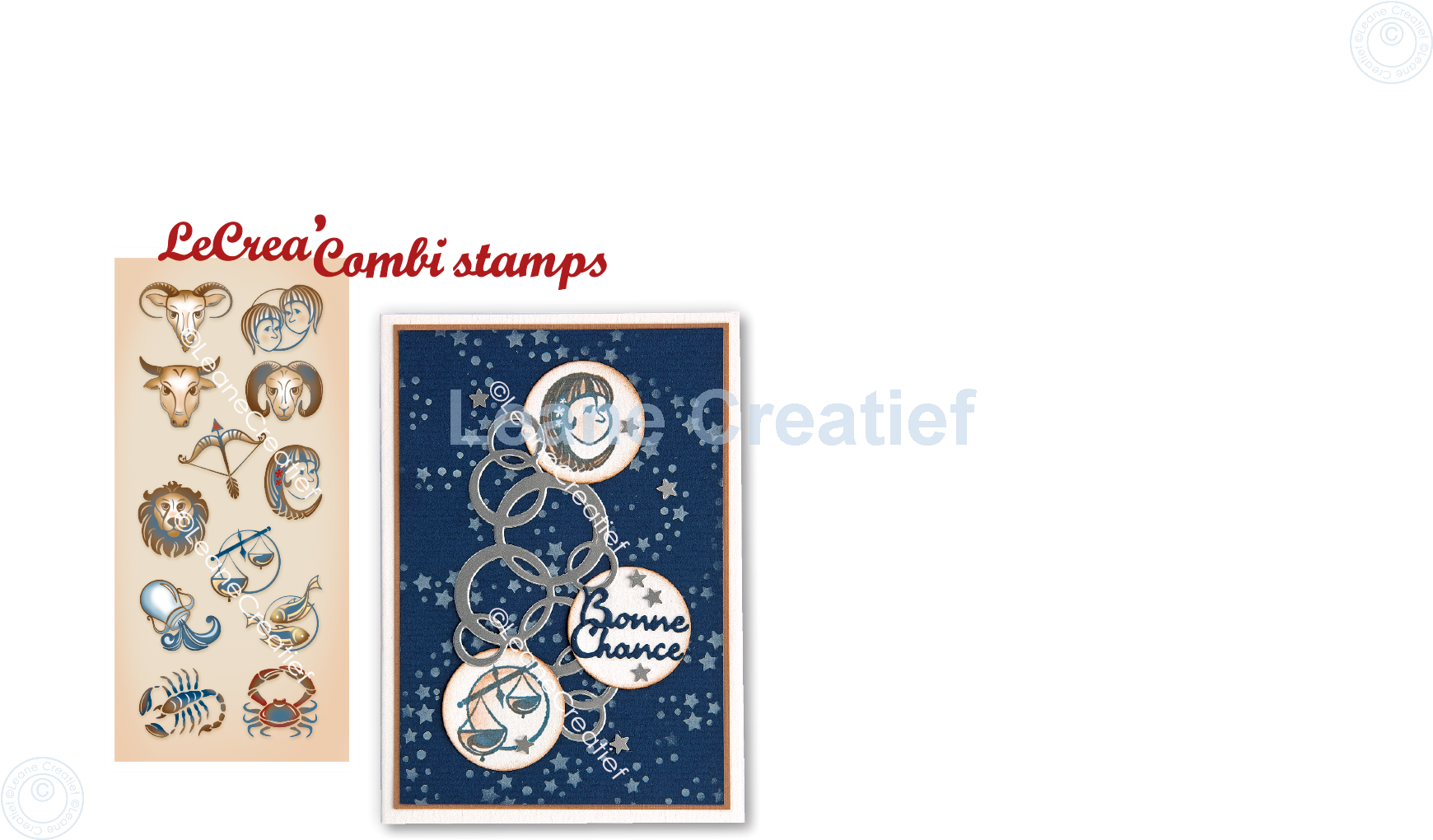 55.7453 Leane Creatief Acrylic Stamp - Zodiac signs