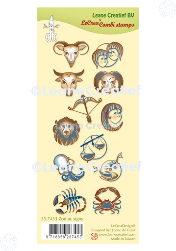 55.7453 Leane Creatief Acrylic Stamp - Zodiac signs